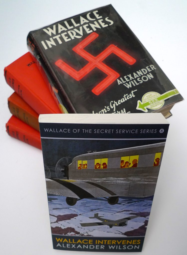 'Wallace Intervenes'- First Editions published by Herbert Jenkins in 1939 and the First Allison and Busby Edition 2016. Image: AWE.